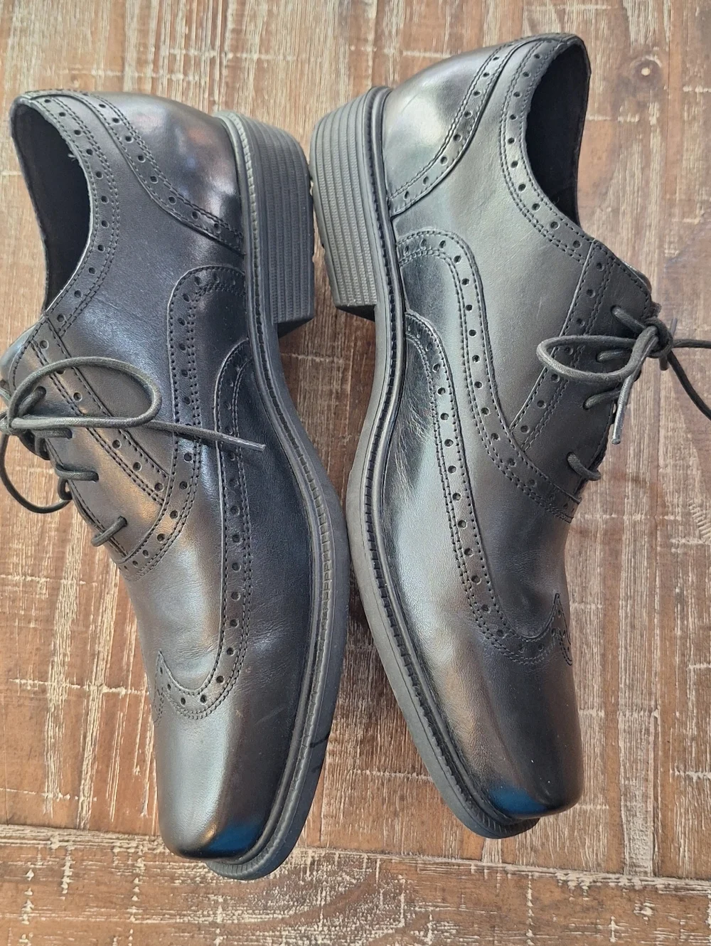 Rockport Men's Size 11 Adiprene Black Dress Shoes Lightweight Lace Up Shoe